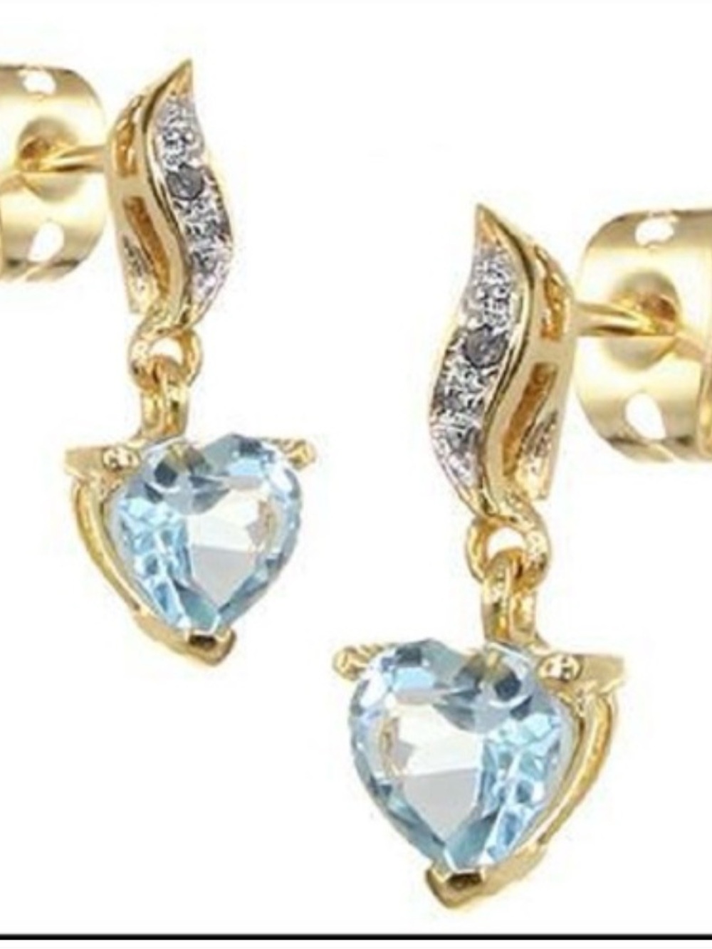 1.67 Ctw Natural Blue Topaz Diamonds 18KGP Designer Earrings MSRP